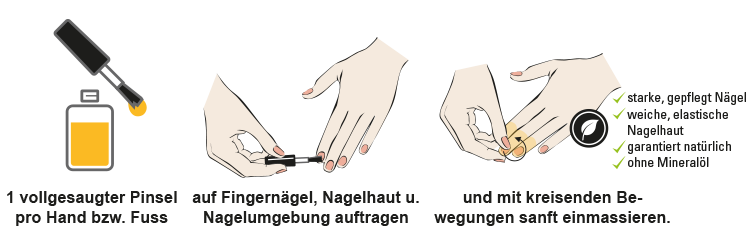 Grafik richtige Nagelpflege mit Nagelöl