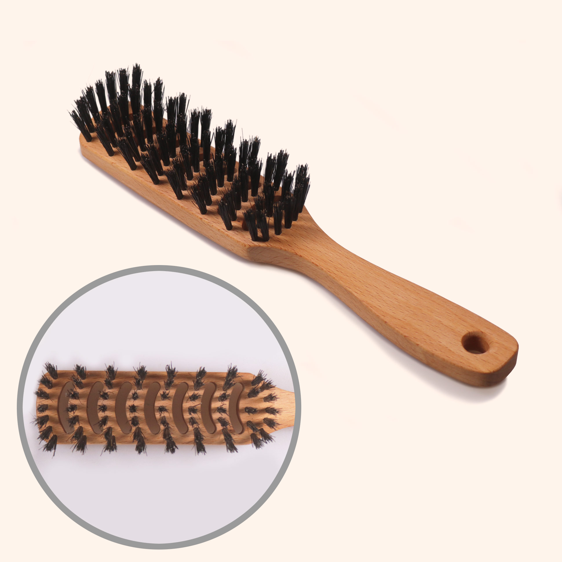 Inizio Styling & Pflege Vent-Bürste mit Wildschweinborsten, schmal