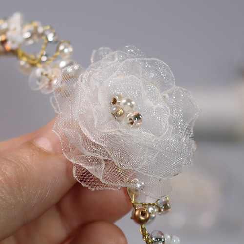 Anleitung Stoffblumen aus Organza basteln