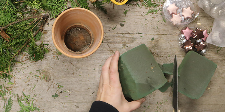 Steckmasse Weihnachtsgesteck