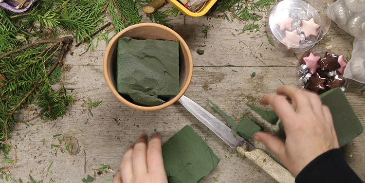 Steckmasse Weihnachtsgesteck
