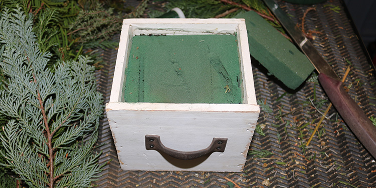 Steckmasse Weihnachtsgesteck