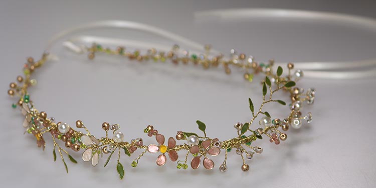 Haarschmuck Brautfrisur Erstkommunion Frisur Haarreif selber basteln