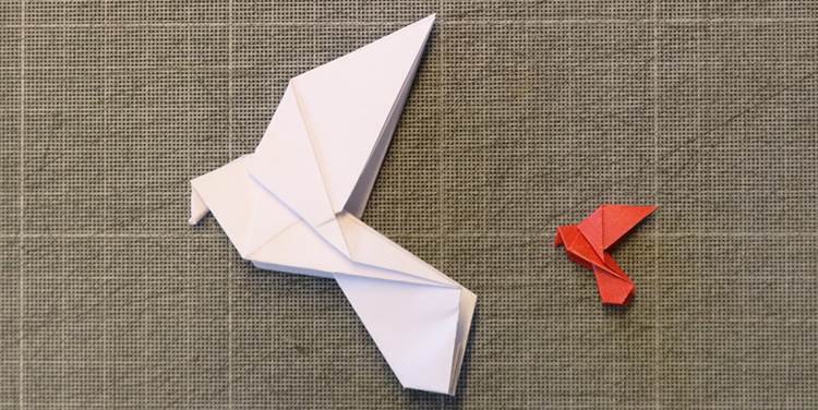 Vogel falten Origami Anleitung deutsch