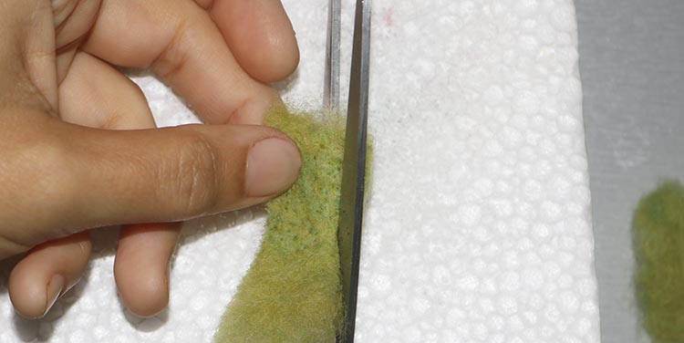 Filz Fisch Flosse anfilzen