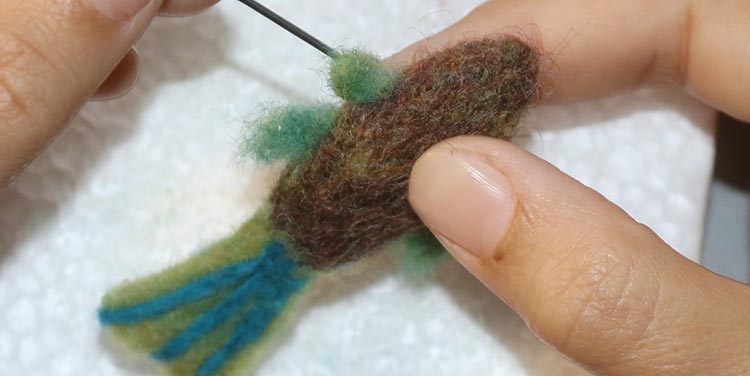 Filz Fisch Flosse anfilzen
