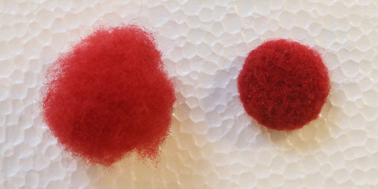 So viel rote Filzwolle brauchst du für einen Filzpilz Filz Pilz Trockenfilzen Glücksbringer