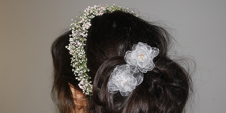 Haarschmuck aus Schleierkraut Anleitung