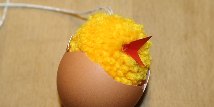 Pompom Küken basteln