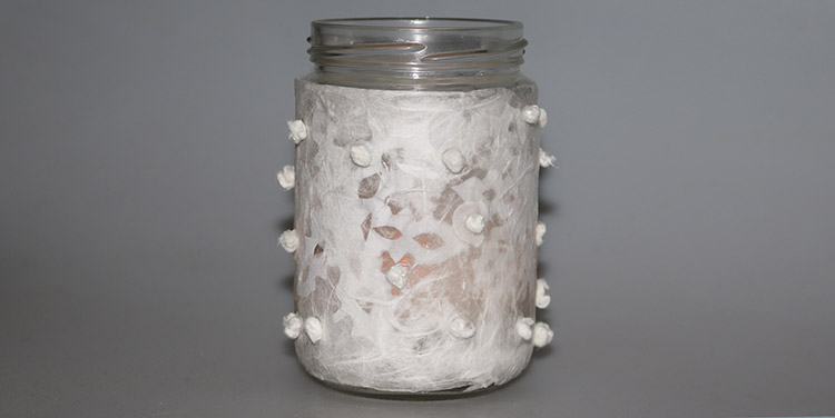 fertig beklebtes Windlicht