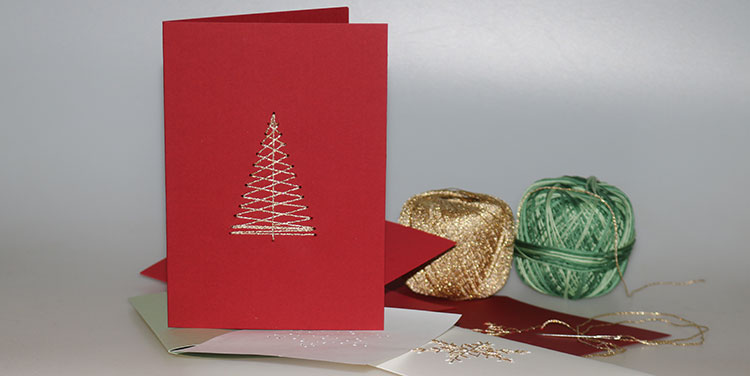 bstickte Weihnachtskarten