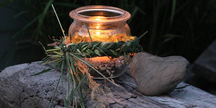 Natur Windlicht mit Graszopf Diy Windlicht mit Graszopf