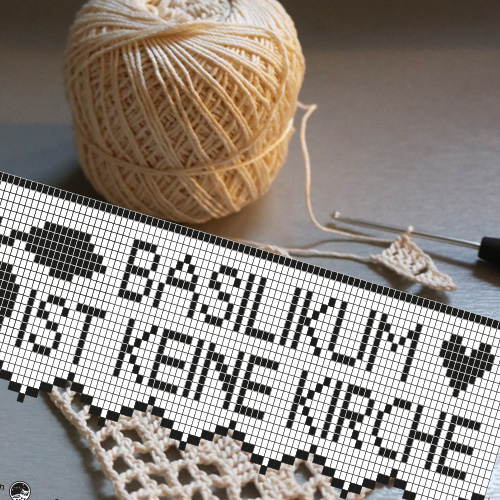Filet Häkel Anleitung Vorlage Gardine Basilikum ist keine Kirche