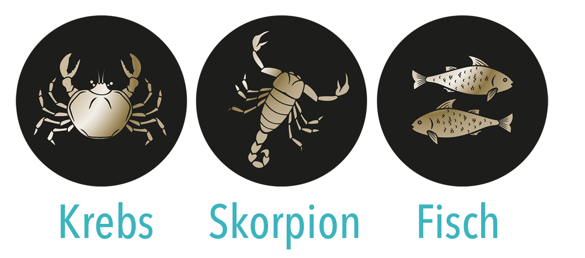 Wasserzeichen Krebs Skorpion Fisch