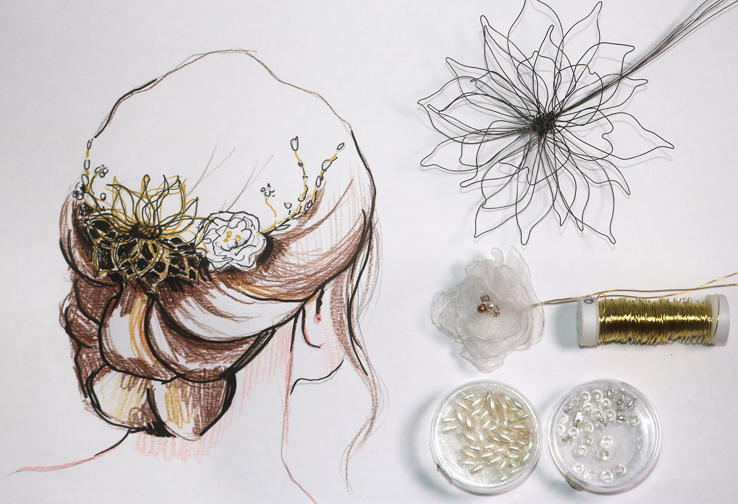 Haarschmuck individuell handgemacht Braut Haarkamm Hochzeit