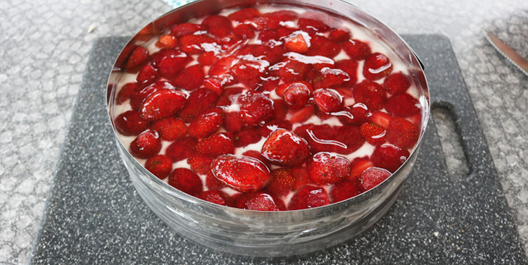 Rezept Erdbeer Topfen Torte Biskuitboden