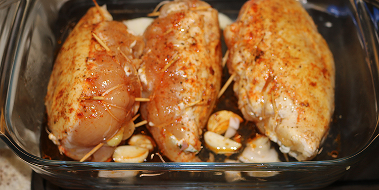 Hühnerbrust im Backrohr fertig garen