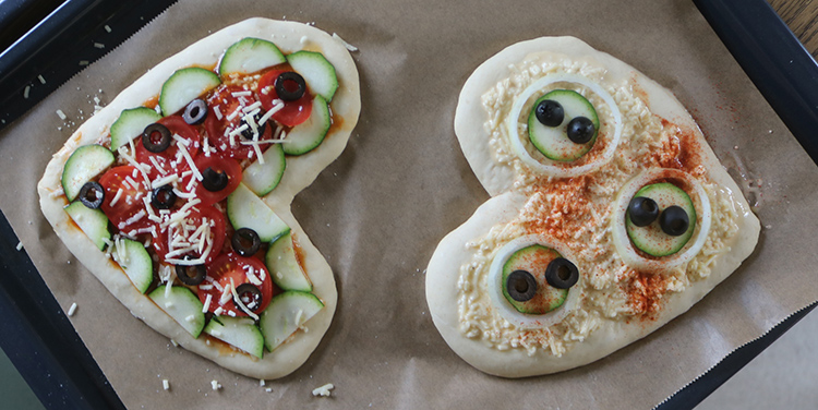 Pizzaherzen belegen