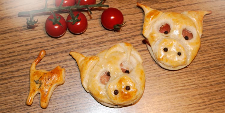 Plunderteig Schweinchen