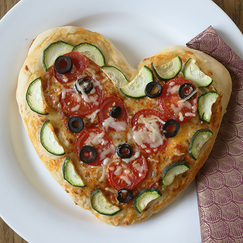 Vegetarische Pizzaherzen