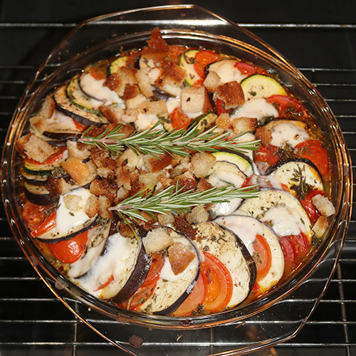 Leckeres Rezept mit Auberginen, Paprika, Tomaten und Zucchini Rezept Ratatouille im Ofen