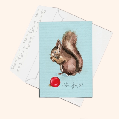 Inizio Weihnachtskarte Lilly, das Eichhörnchen, A6