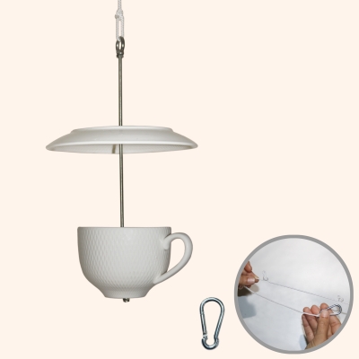 Recycling Vogelfutterstation „Teetasse“ weiß