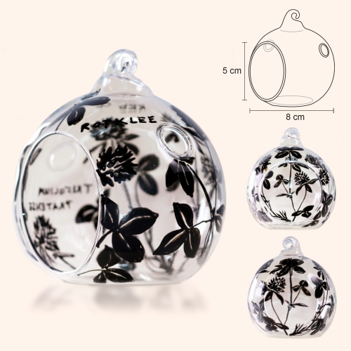 Inizio glass globe hanging-lantern red clover