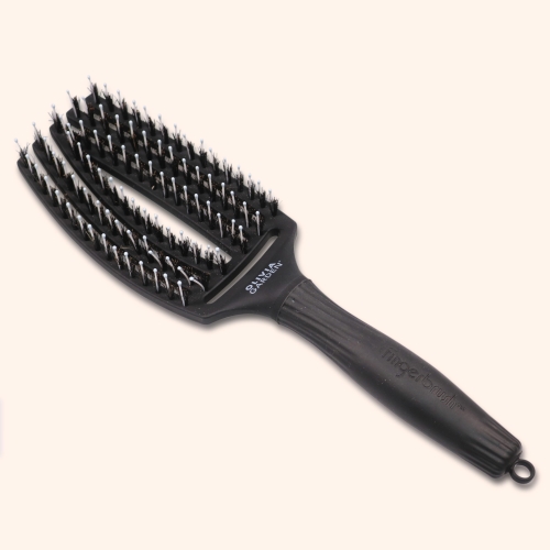 Inizio Entwirr- & Styling Finger Brush mit Wildschweinborsten sowie Kunststoffstiften mit Noppen, mittelgroß